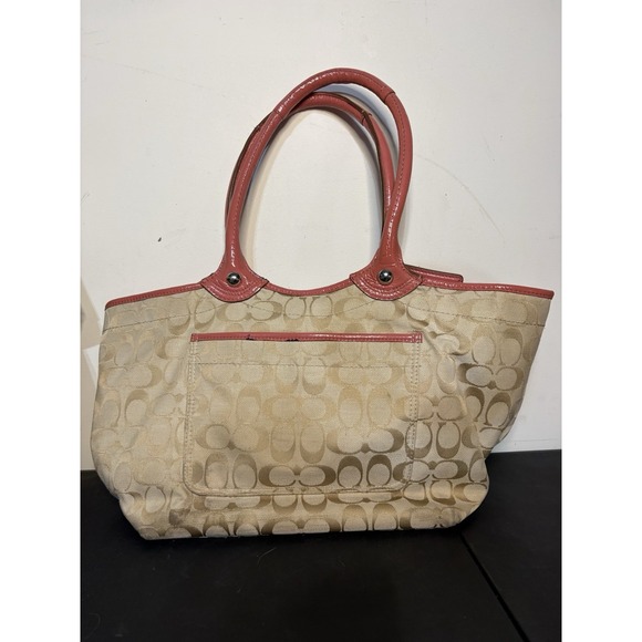 Coach Bleecker Beige & Pink Signature C Canvas Tote w/Matching Wallet See Desc - Picture 15 of 16